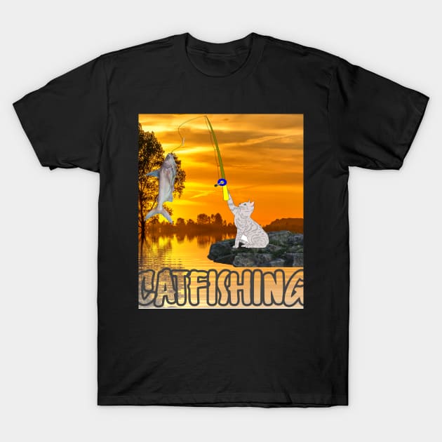 A cat on catfishin T-Shirt by Mkt design